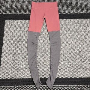 ALO Yoga Goddess Ribbed Leggings Two Toned Athleisure Yogi Workout Sz S Stretch